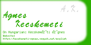 agnes kecskemeti business card